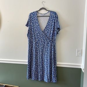 Old navy wrap dress xxl floral blue
